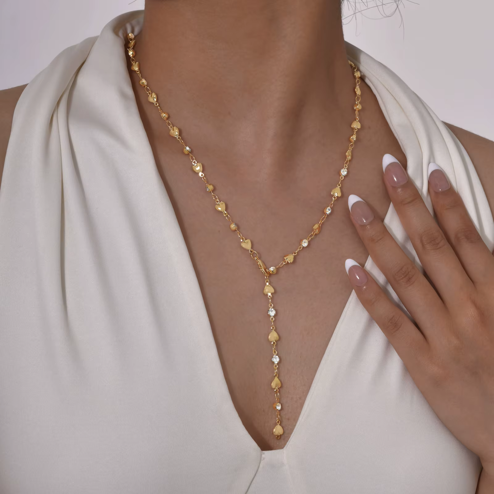 Collier Lariat en acier inoxydable plaqué or, collier Long délicat, colliers Laryered pour femmes et