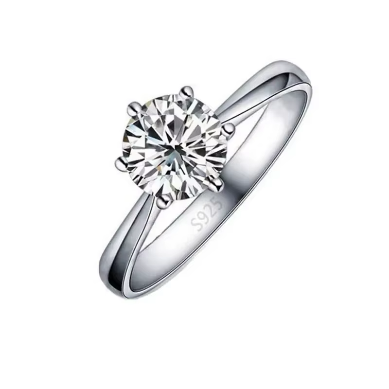 Bagues de mariage simples en argent sterling 925, couleur blanche, zircone cubique, bague pour amour