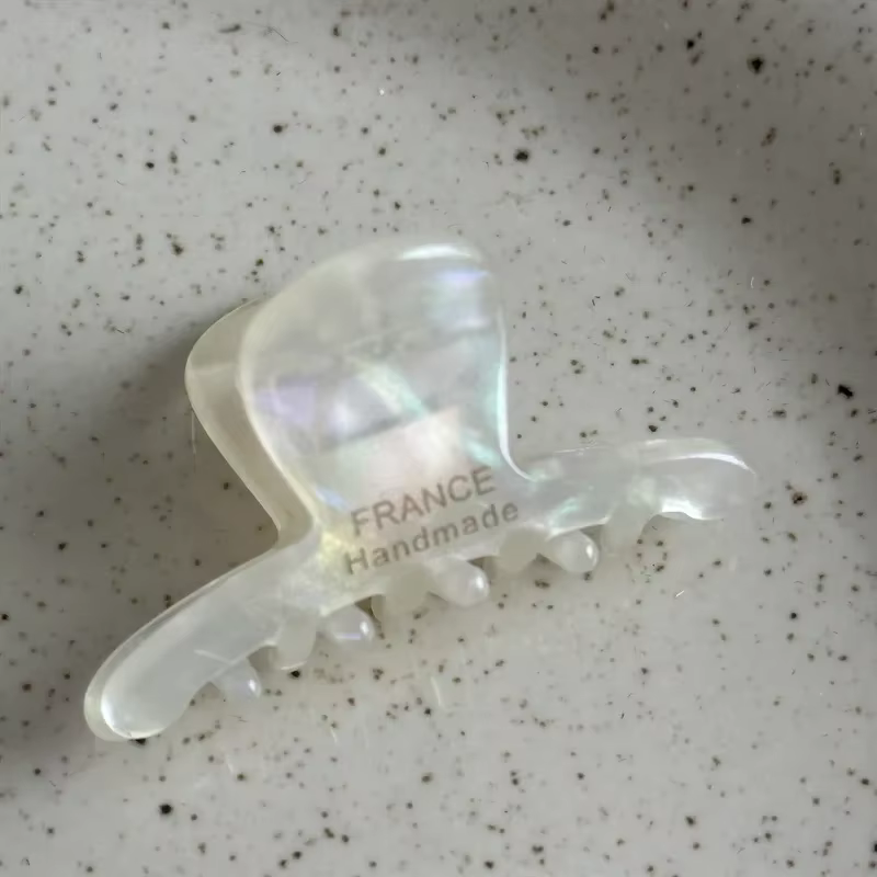 Barrettes à cheveux en acétate pour femmes, Style français, Version exquise, étiquette dorée, petite
