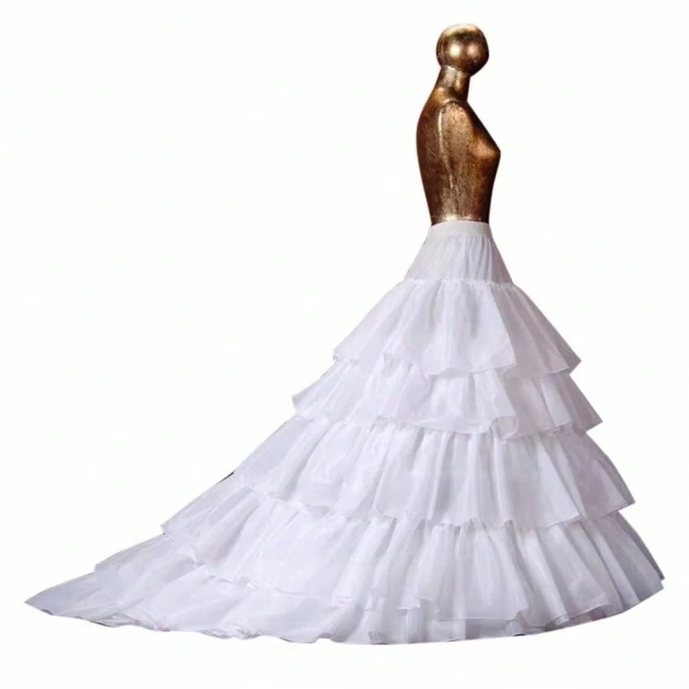 Jupe mature de luxe 4 anneaux/6 robe de mariée à volants 320 cm 42/XL blanc