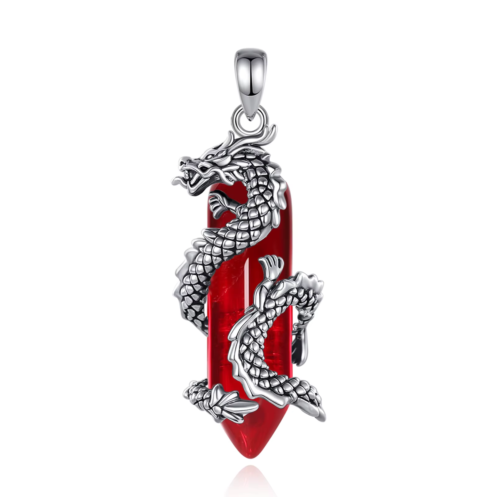 Eudora Dragon Twining Hexagonal cornaline prismatique collier Punk pierre de guérison pendentif en c