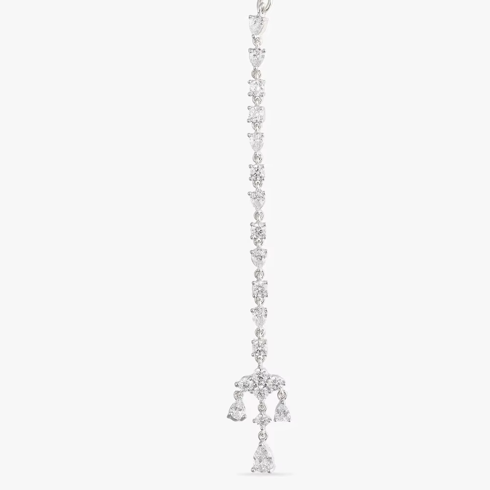 Chaîne de tête Maang Tikka Bohème en Or avec Zircon Cubique, Bijoux de Mariée Indiens pour Femme
