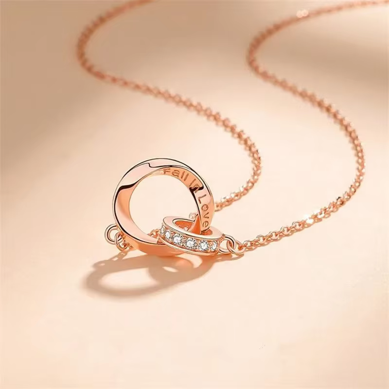 Mobius – bague de Couple, collier pour hommes et femmes, paire polyvalente, chaîne de cou de clavicu