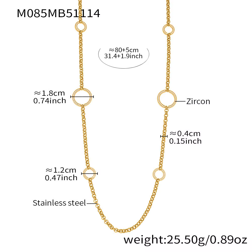 Amaiyllis – bague minimaliste en acier inoxydable et Zirconium, chaîne de pull Double couche, collie