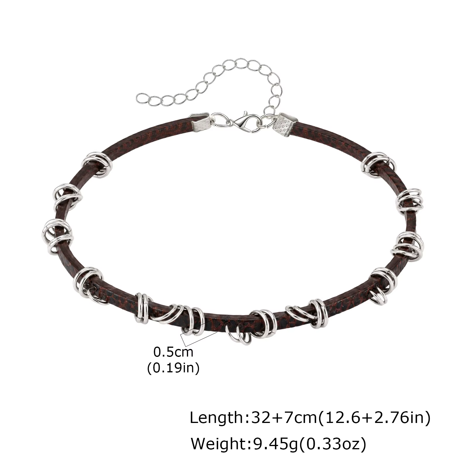 Collier cœur en forme de rose à épines de style gothique punk pour femmes, collier ras du cou en cui