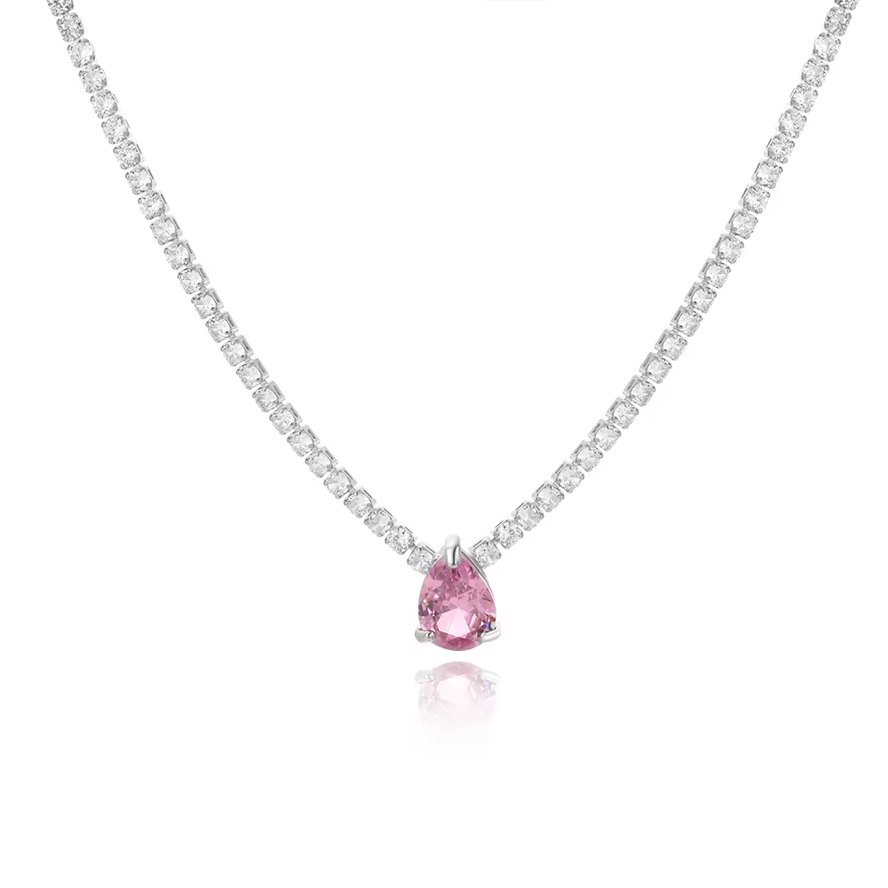 Ensemble de bijoux en pierre de cristal brillant pour femmes, luxe, cœur d'amour, zircone cubique, B