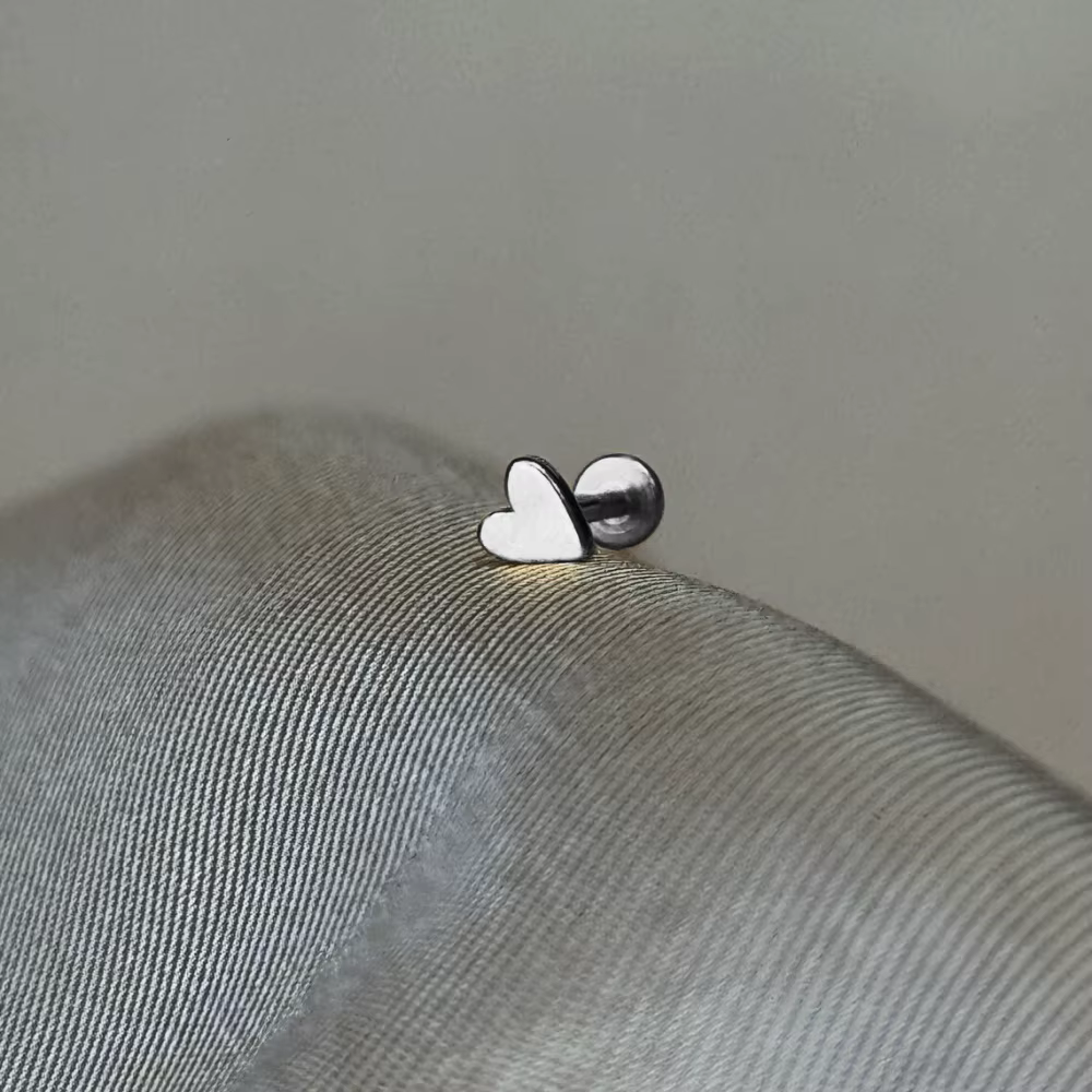 AIDE coeur boule ronde plat Helix Piercing boucle d'oreille 925 en argent Sterling clous d'oreille g