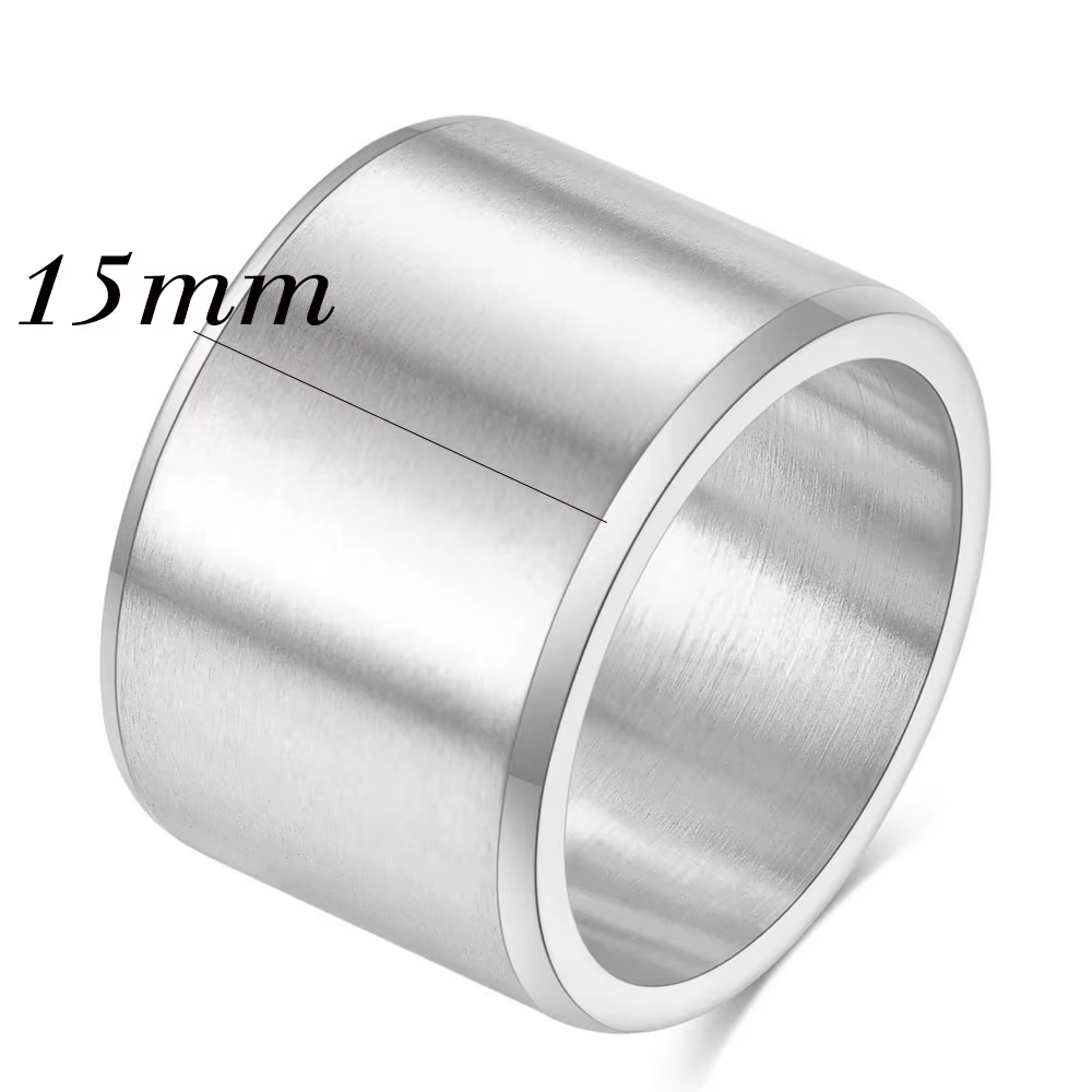 Bague plate en acier titane brossé mat pour femmes et hommes, 10mm/16mm de large et simple à l'intér