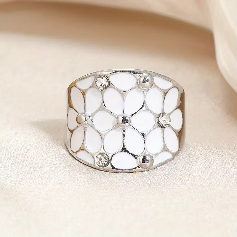 Delysia King-Bague goutte d'huile de fleur pour femme, bijoux de mariage, tempérament élégant, mode
