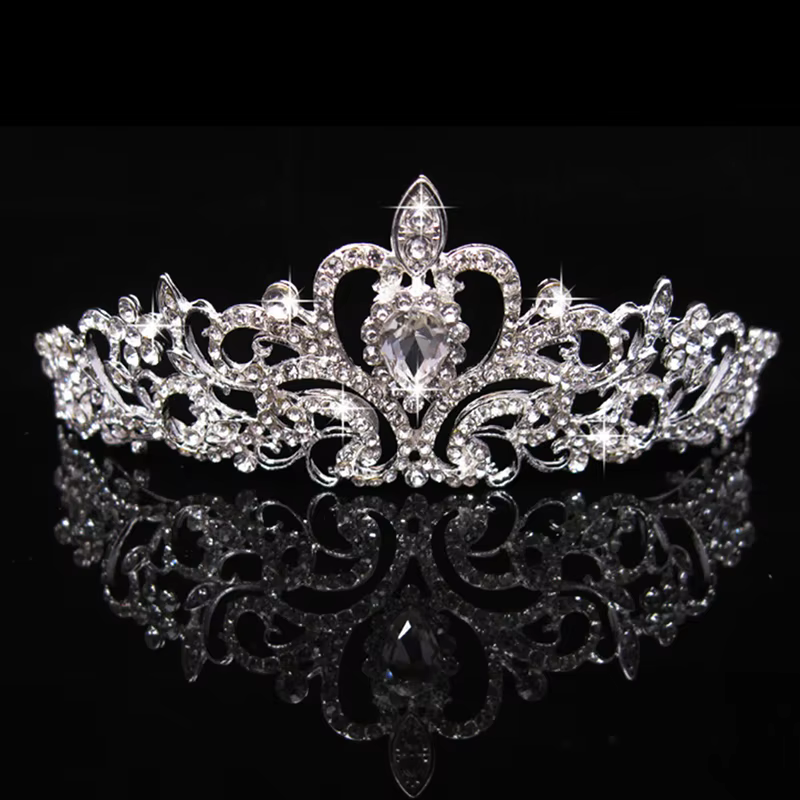 Couronne de mariée élégante pour femmes et filles, couvre-chef, diadèmes en strass, cadeau mignon