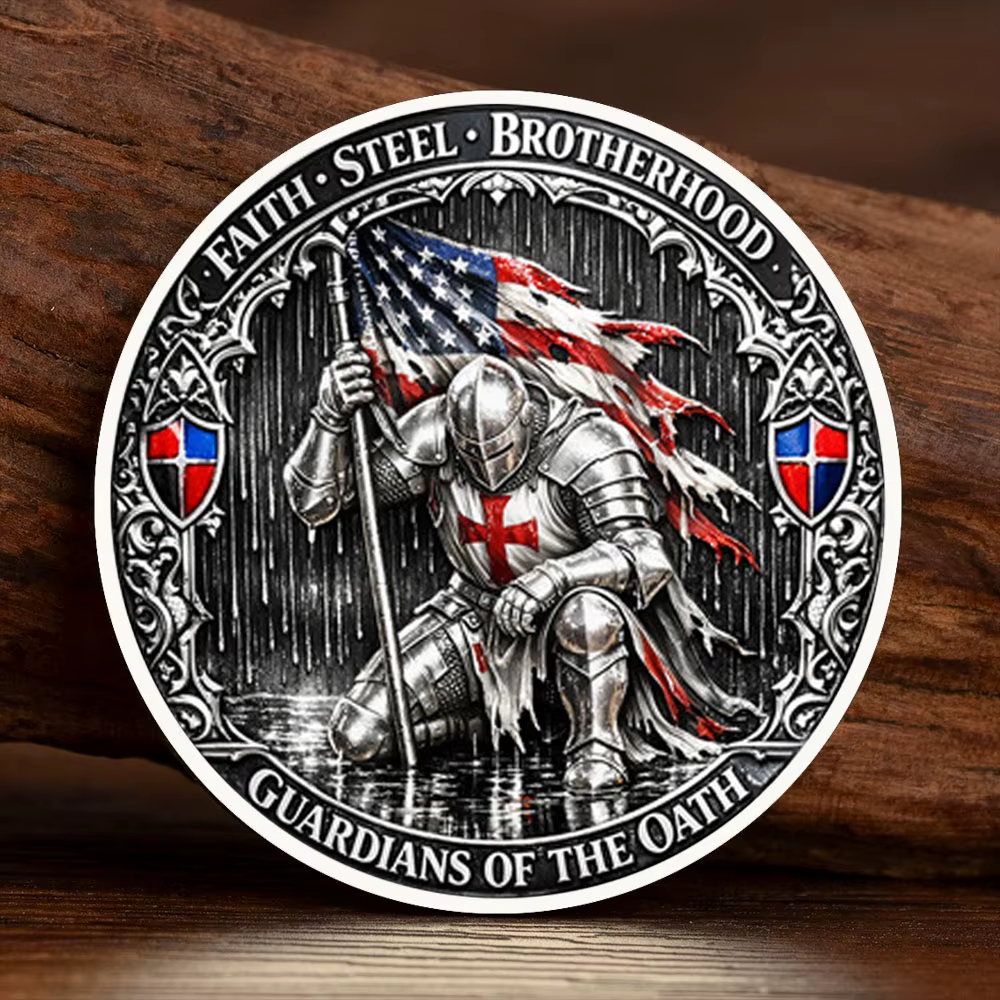 Faith Steel Brotherhood Guardians of The Oath Pièce de collection plaquée argent Souvenir des Cheval