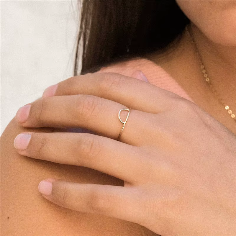 14K or rempli unique arc anneaux or bijoux Knuckle Bague Mujer Boho