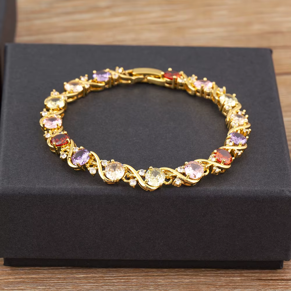 Nidin-Bracelets à breloques en cristal brillant pavé esthétique élégant pour femme