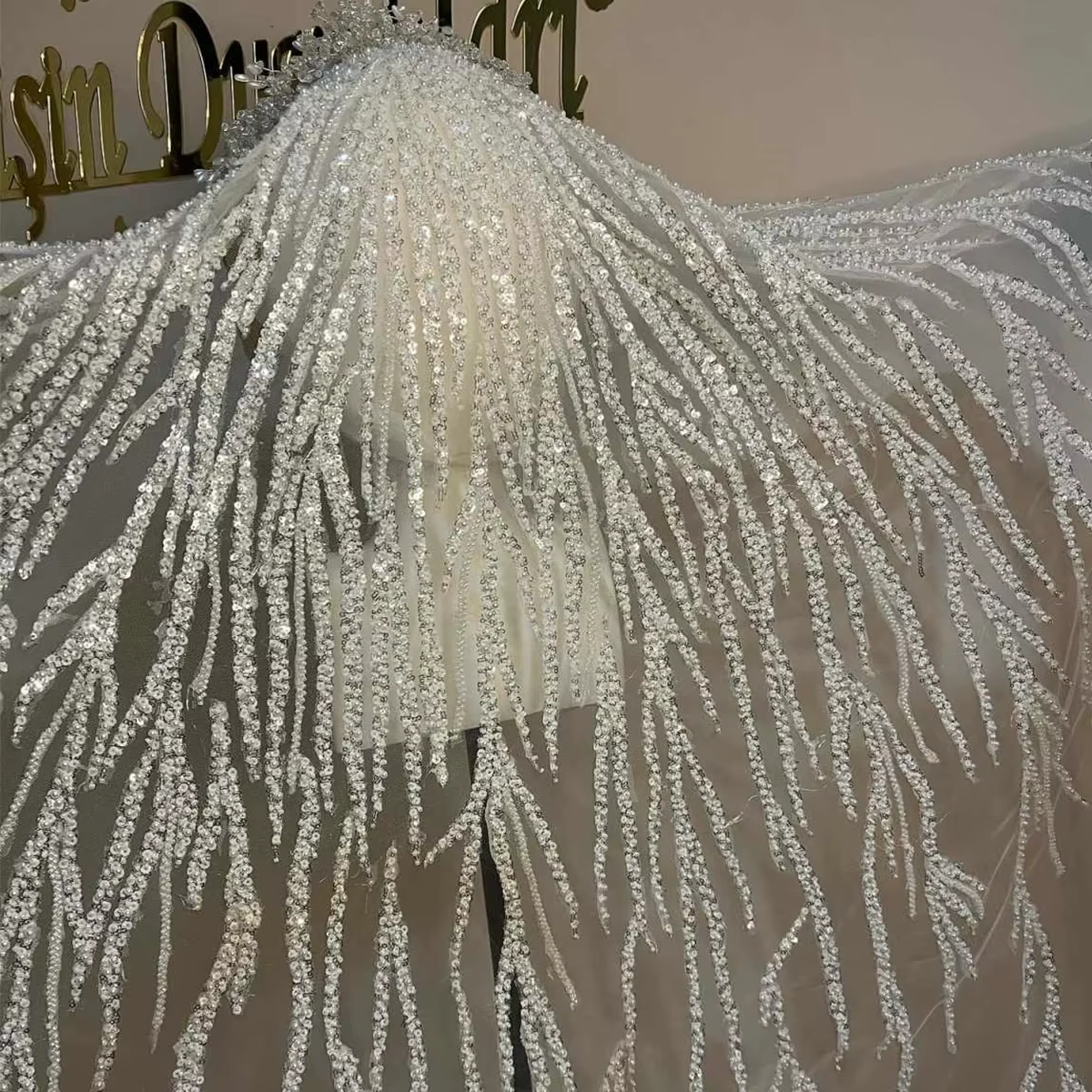 Voile de mariage de luxe blanc cathédrale voiles