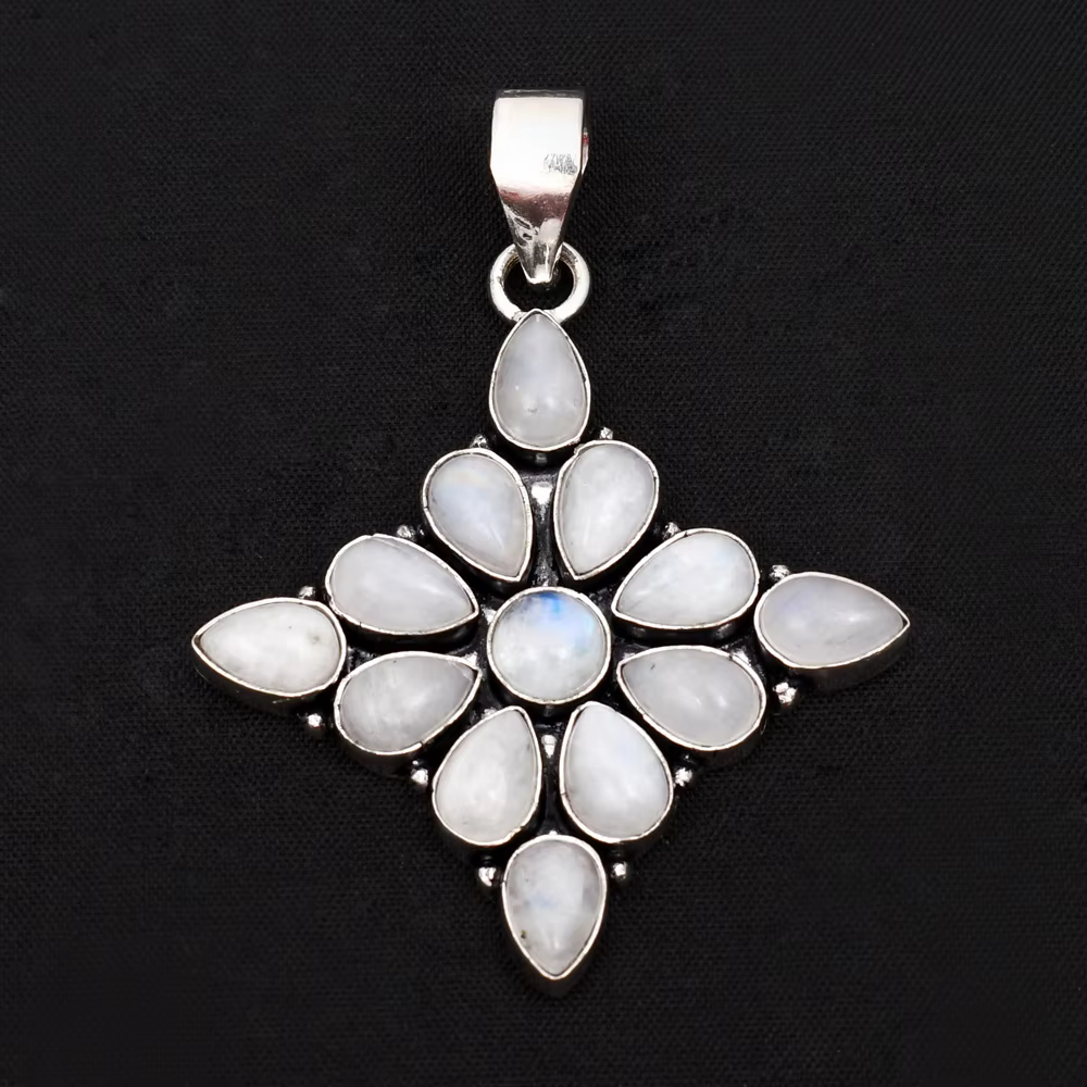 Pendentif en pierre de lune véritable, bijoux cadeau pour femmes