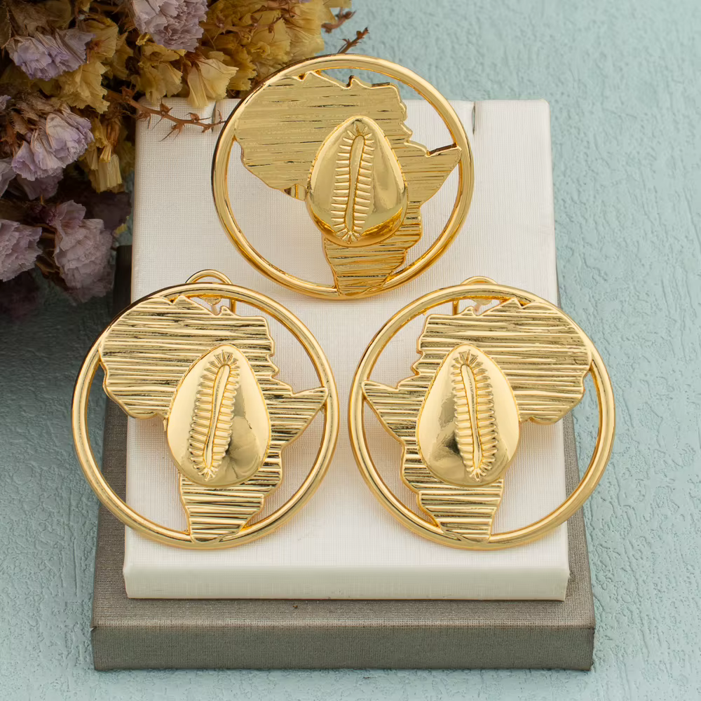 Ensemble de bijoux couleur or pour femmes