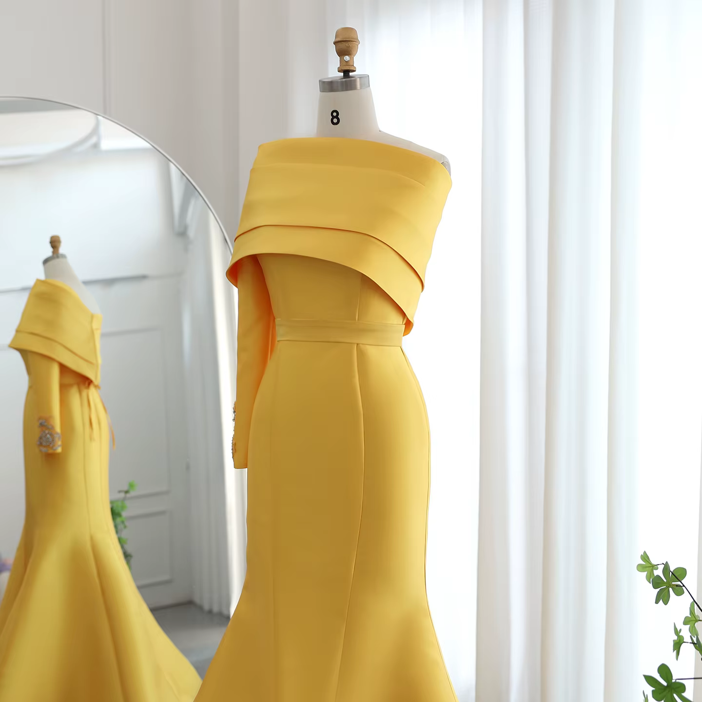 Sharon Said – robe de soirée de forme sirène jaune