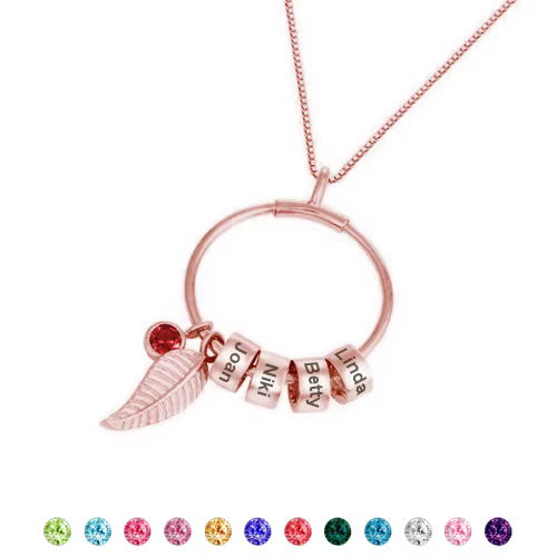 Collier de perles avec noms de famille personnalisés pour femmes