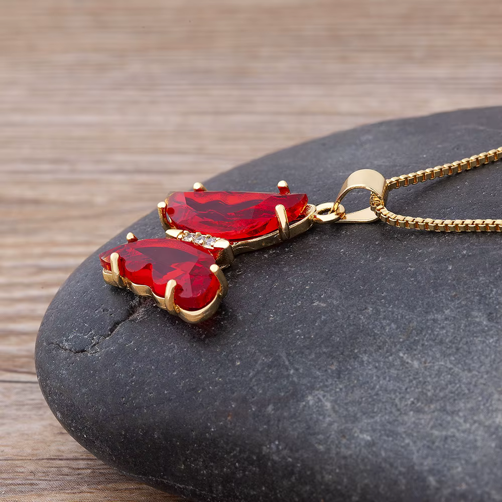 AIBEF – collier pendentif papillon coloré pour femmes