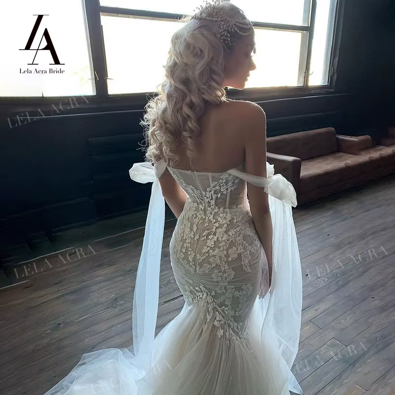 Luxe chérie robe de mariée 2026 glamour hors de l'épaule sirène princesse
