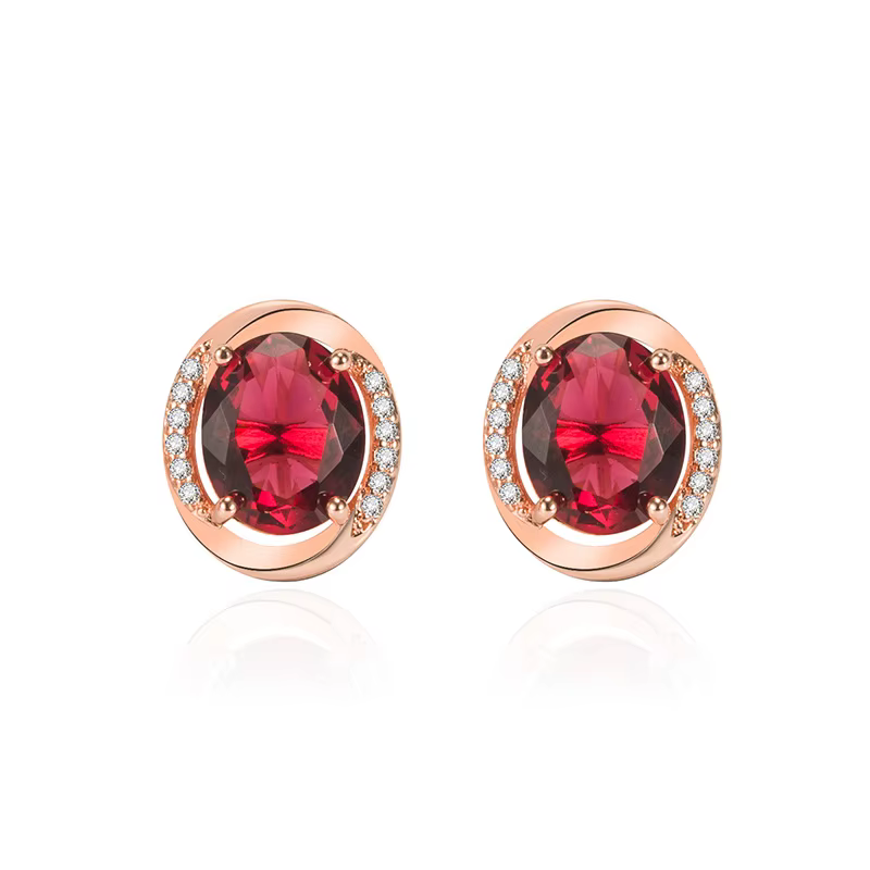 Boucles d'oreilles en rubis naturel pour femmes