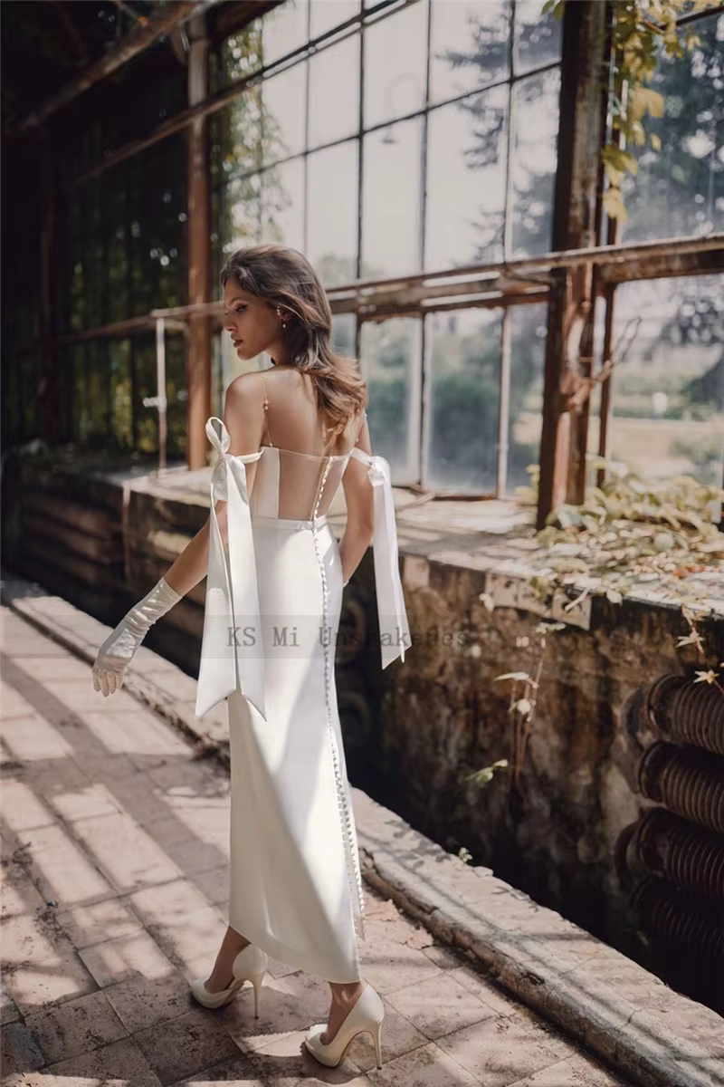 Robe de mariée fourreau courte vintage pas chère