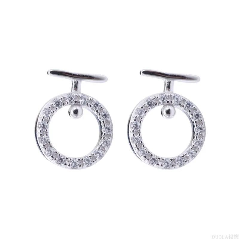 RETTI – boucles d'oreilles rondes en zircon pour femmes