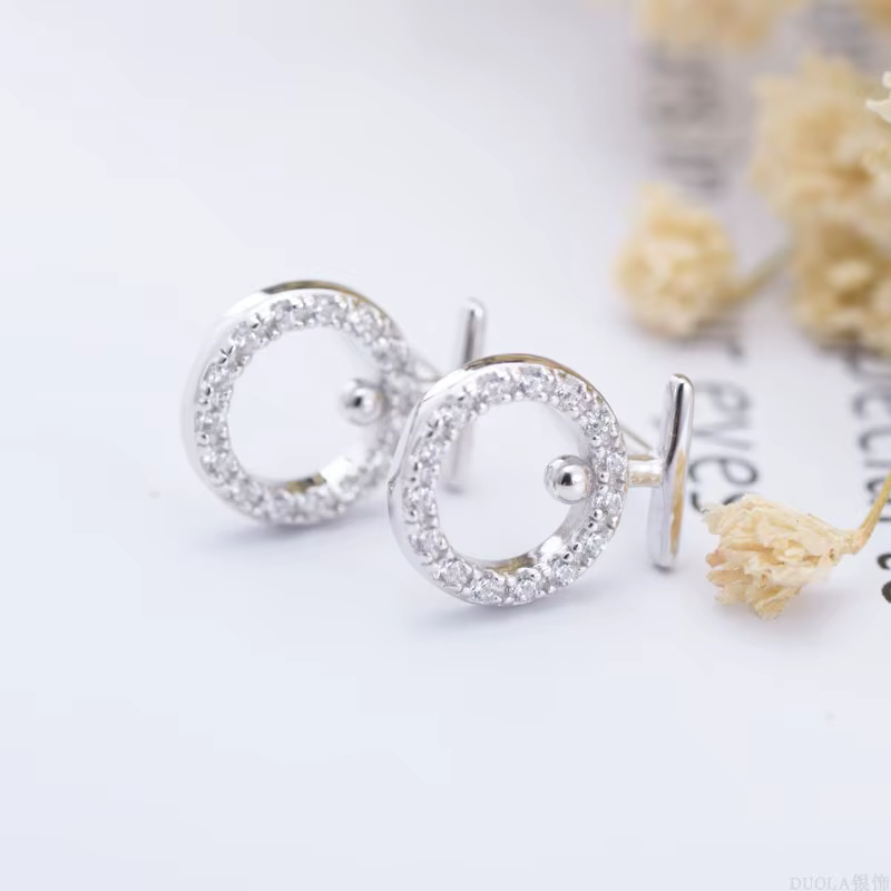 RETTI – boucles d'oreilles rondes en zircon pour femmes