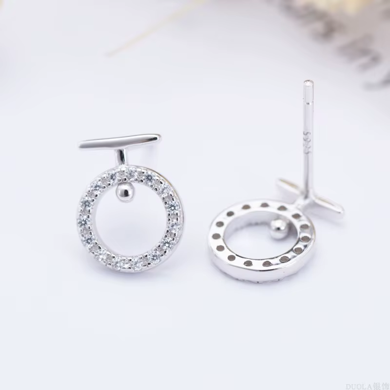 RETTI – boucles d'oreilles rondes en zircon pour femmes