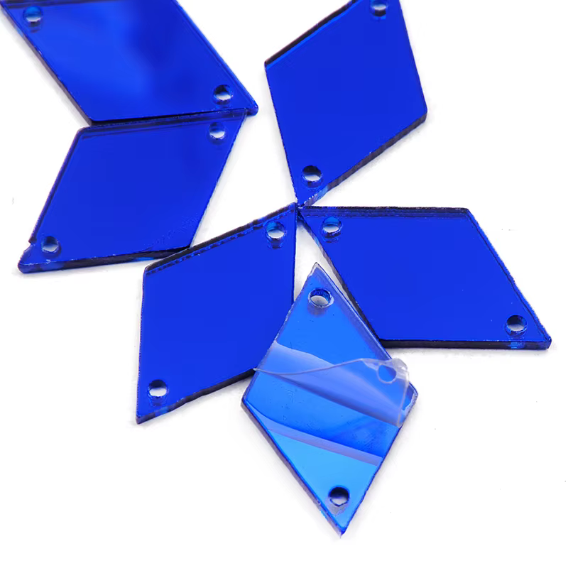 YANRUO losange acrylique miroir 30 pièces paillettes gemmes Flatback cristal Strass pierres cousues pour l'artisanat de bijoux