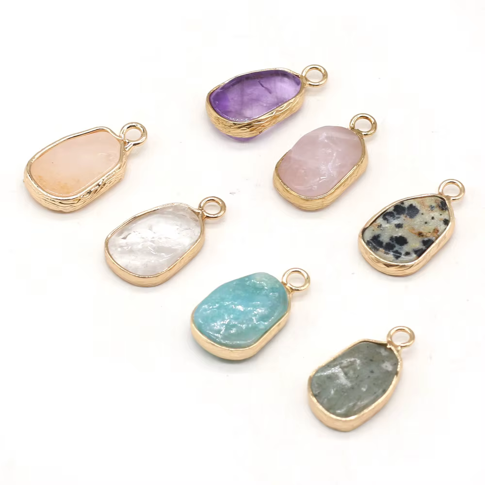 Pendentifs en pierre semi-précieuse naturelle