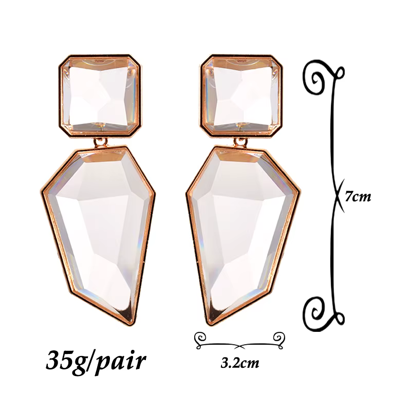 Boucles d'oreilles pendantes géométriques en acrylique