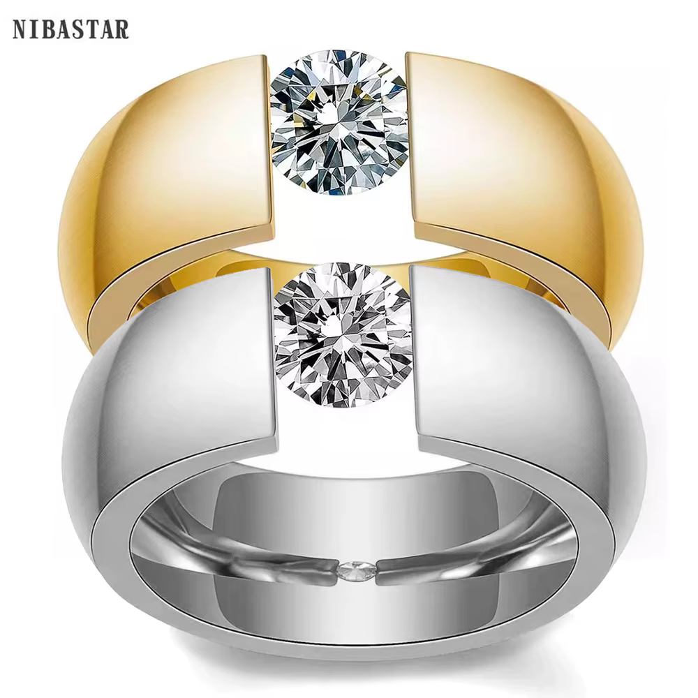 NIBASTAR – bague en Zircon incrusté pour femmes