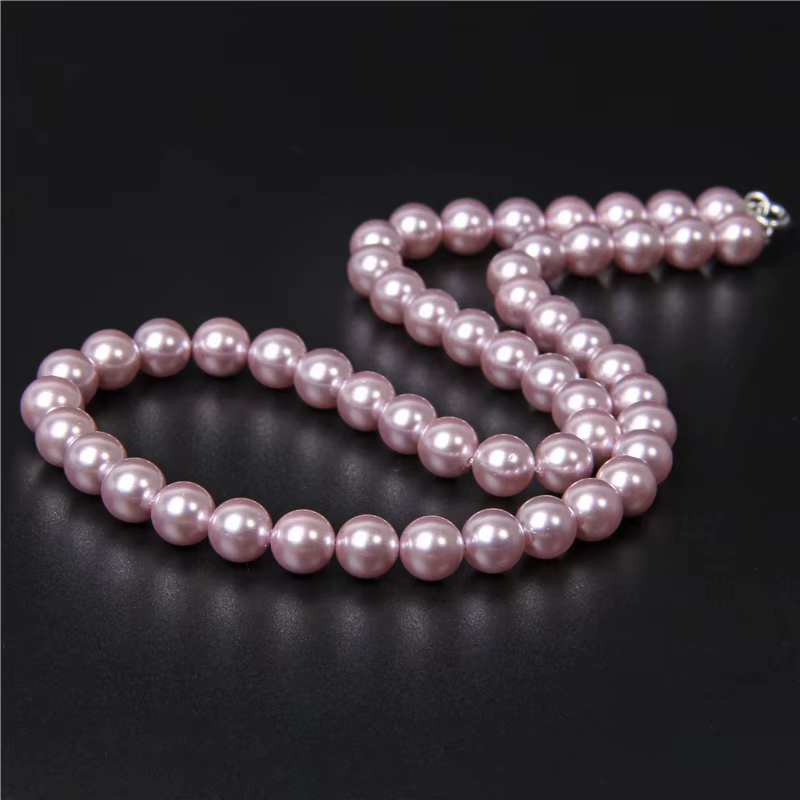 Collier en coquillage violet d'eau douce pour femmes