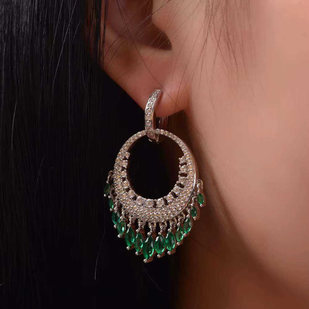 Wong Rain-Boucles d'oreilles créoles bohèmes en argent regardé 925