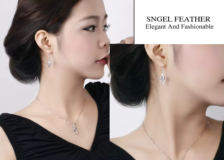 Boucles d'Oreilles Ange en Argent Sterling 925 pour Femme, Bijoux à la Mode