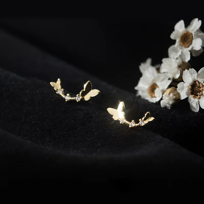 La Monada – boucles d'oreilles papillon élégantes en argent Sterling 925
