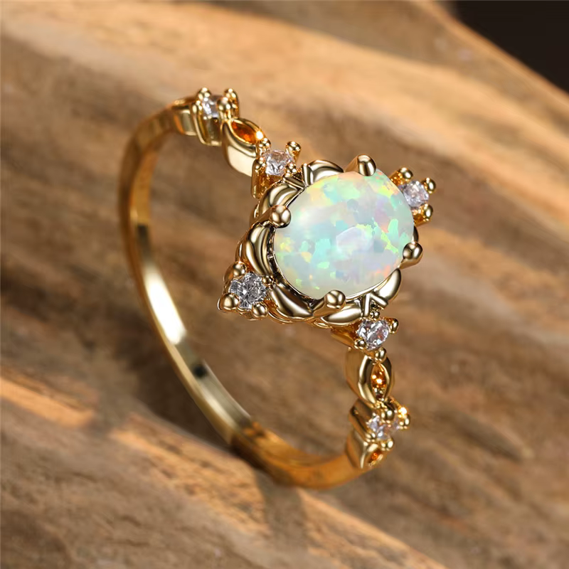 Bague de mariage à breloques couleur or argent