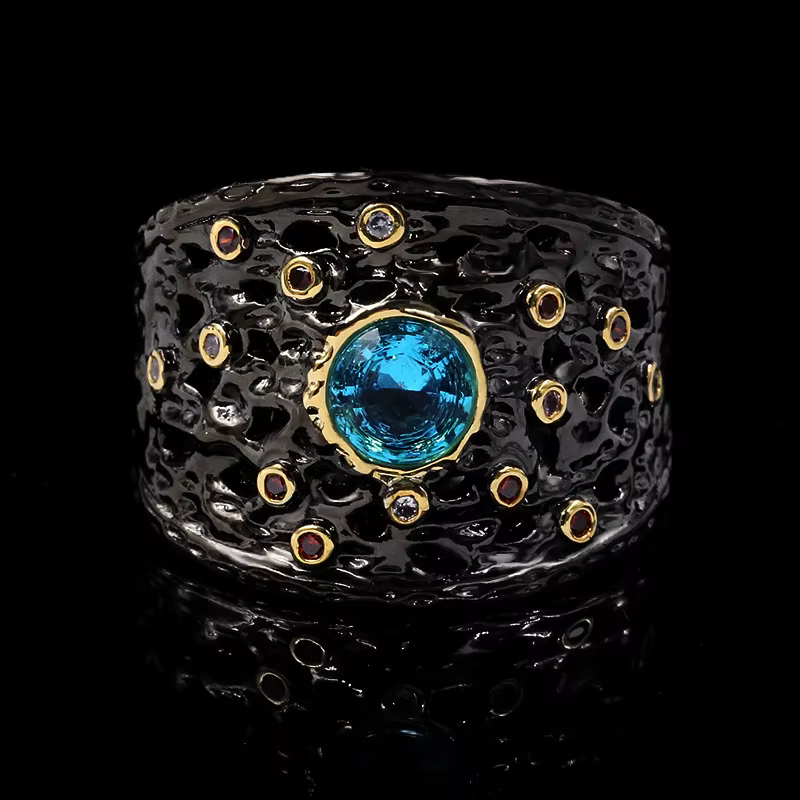 Bague rétro en cuivre plaqué or