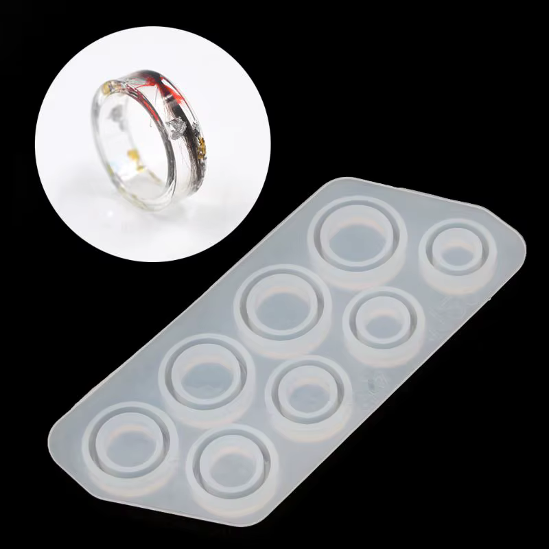 8 pièces tailles assorties anneau Silicone moule pour résine bijoux