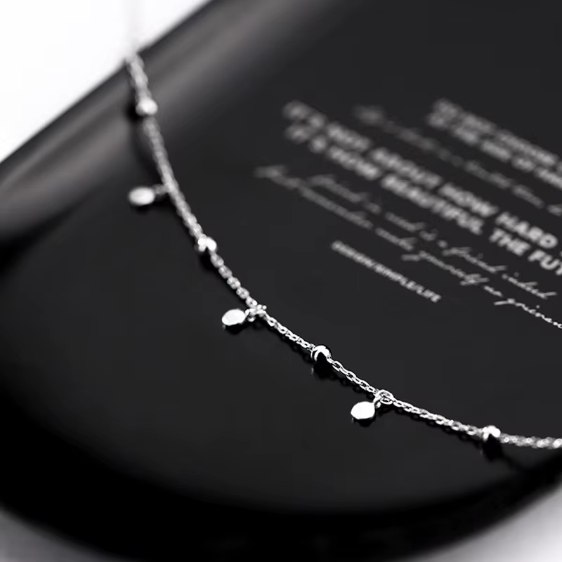 ANENJERY bijoux délicats disques de perles rondes collier ras du cou pour les femmes fête clavicule chaîne