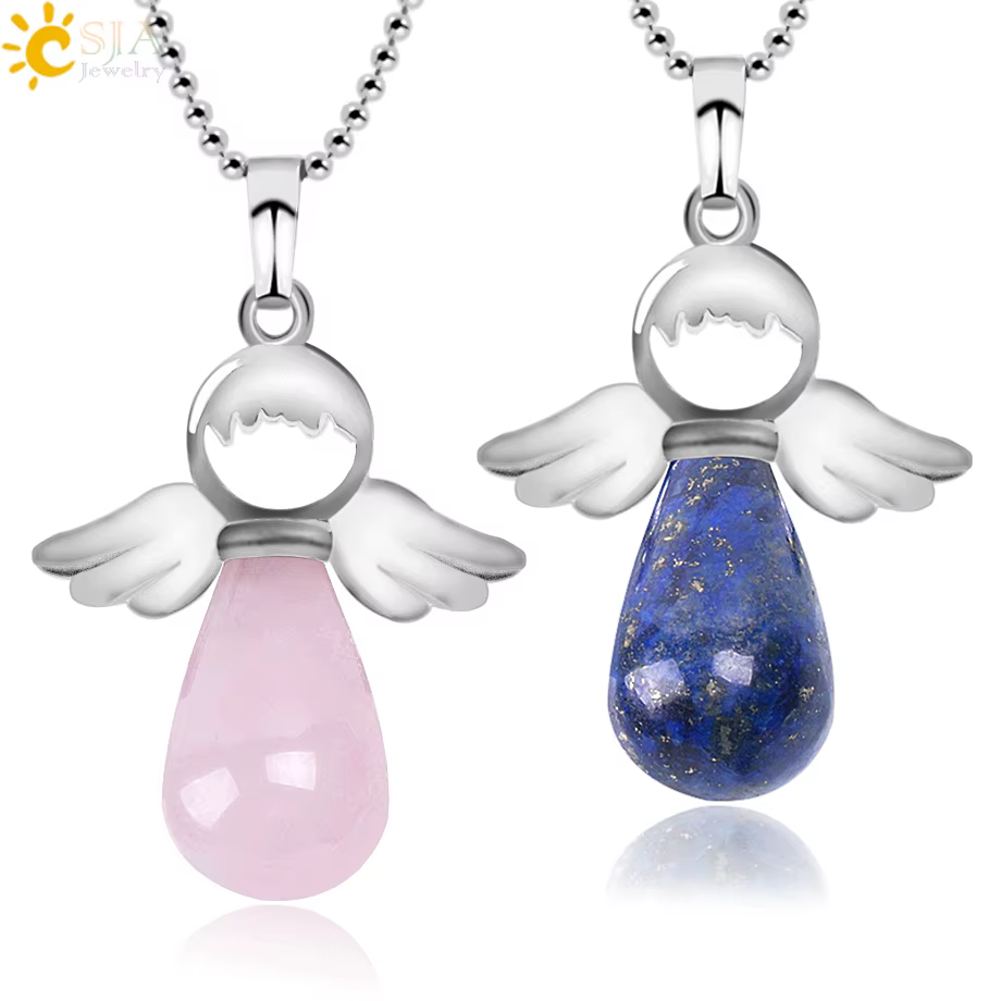 CSJA pendentif pierre naturelle