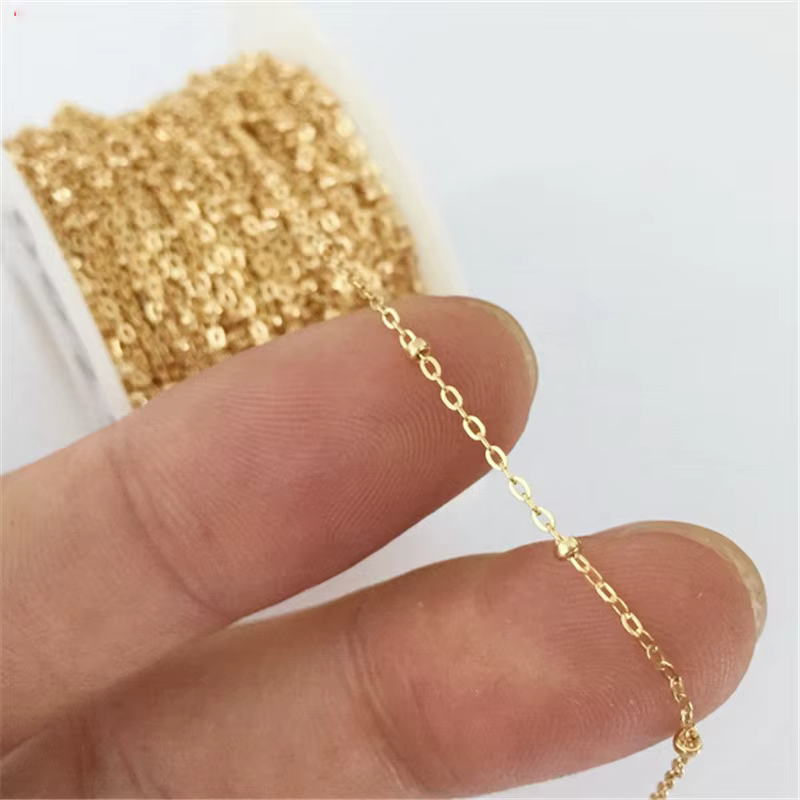Chaîne satellite en or véritable 14 carats