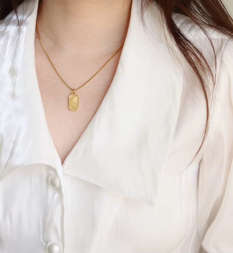 Amaiyllis-Collier minimaliste en or 18 carats pour les amoureux