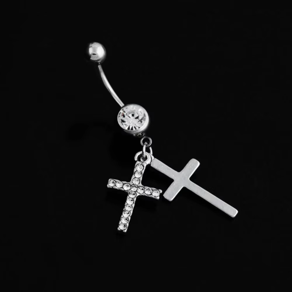 1PC cristal acier ventre Piercing nombril