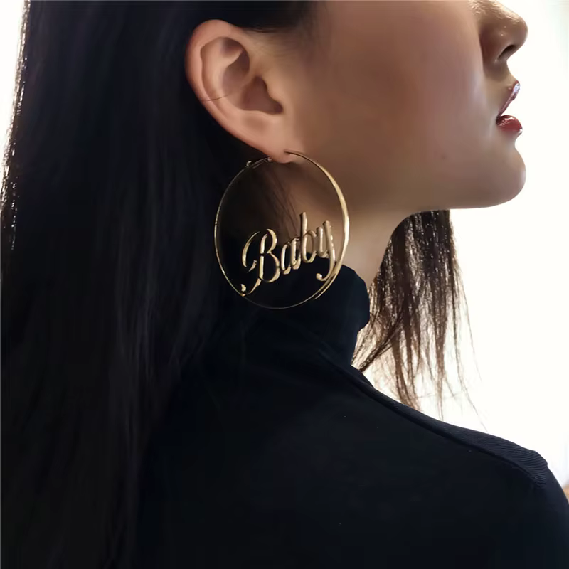 Zanyway-Grandes boucles d'oreilles créoles exagérées pour femmes
