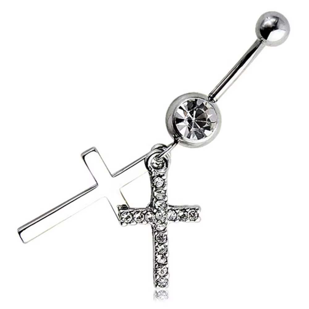 1PC cristal acier ventre Piercing nombril