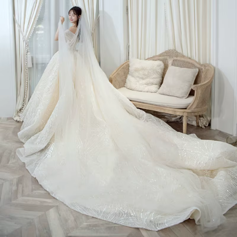 Robe De mariée De luxe à paillettes