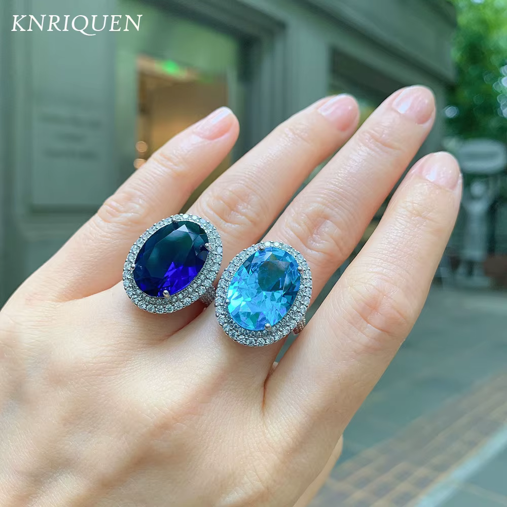 Paraiba Tourmaline Sapphire Gemstone Lab Diamond Wedding Ring