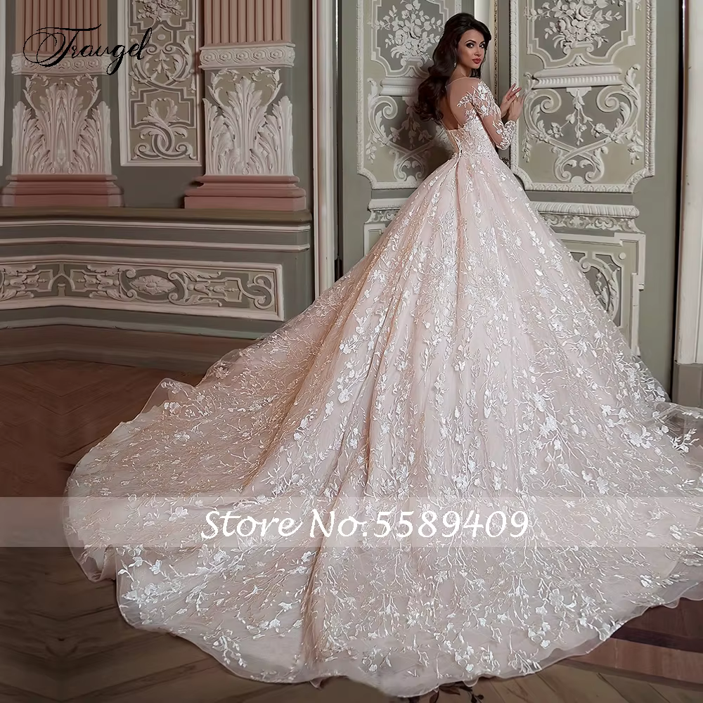 Robe de mariée en dentelle à manches longues
